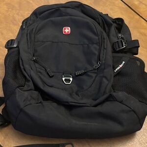 SwissGear Black Backpack with Red Logo